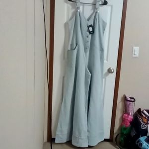 Light wash wide leg jumpsuit